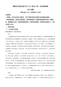 2023泗阳县实验高级中学高三上学期第一次质量调研语文试题Word含解析