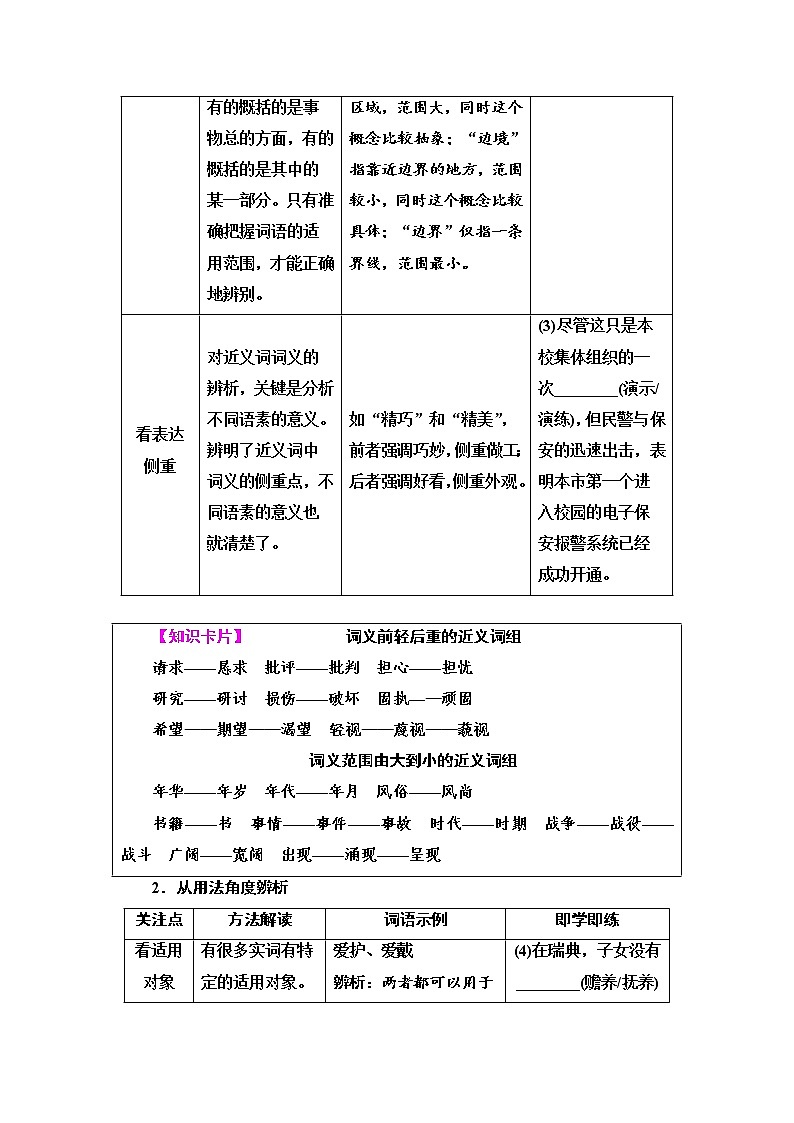 (新高考)高考语文一轮复习1.1.1《正确使用词语包括熟语》教案02