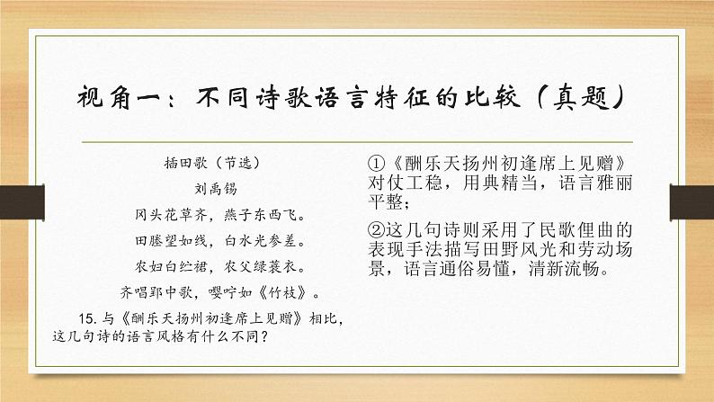 2023届高考语文复习：古代诗歌比较鉴赏  课件第6页