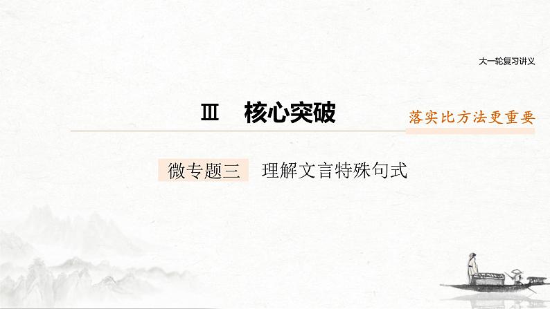 (全国版)高考语文一轮复习课件第2部分 专题10 微专题三 理解文言特殊句式 (含详解)第1页