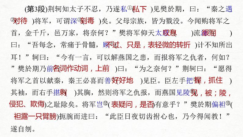 (全国版)高考语文一轮复习课件第5部分 教学文言文点线面 必修1  课文2 荆轲刺秦王 (含详解)第4页