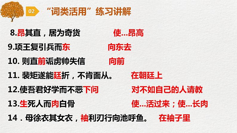 2023届高考语文复习：文言文必备知识——词类活用与特殊句式课件08