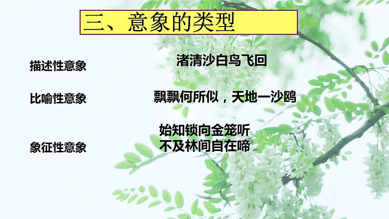 2023届高考专题复习：诗歌鉴赏的意、象、境 课件07