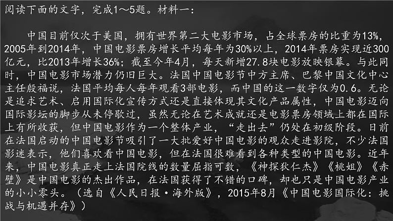 2023届高考专题复习：高考语文中的电影因素—电影文学、戏剧影视文学、文学评论  课件第4页