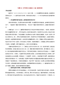 (通用版)高考语文二轮复习考点穿透专题09文学类文本阅读小说鉴赏评价（含解析）