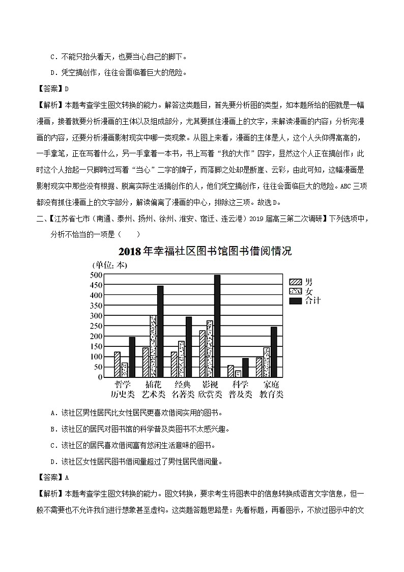 2019年高考语文高考真题和模拟题分项汇编专题13图文转换(含解析)03