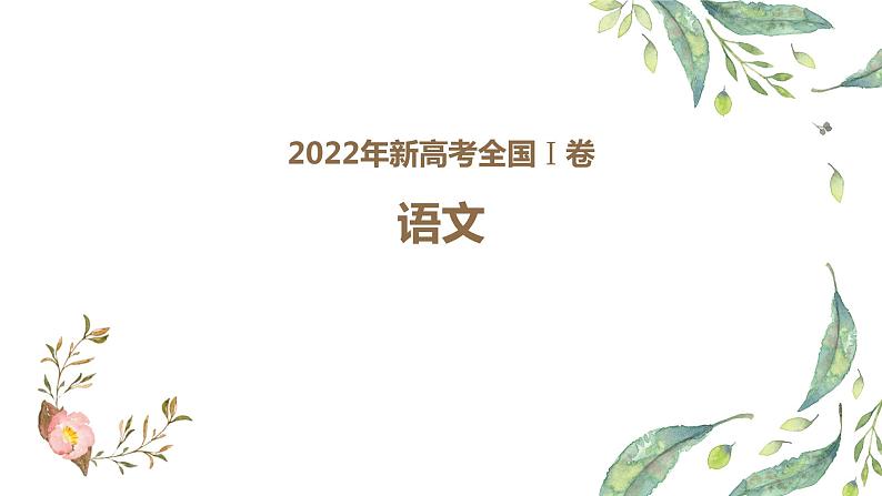 2022高考全国一卷评讲课件第1页