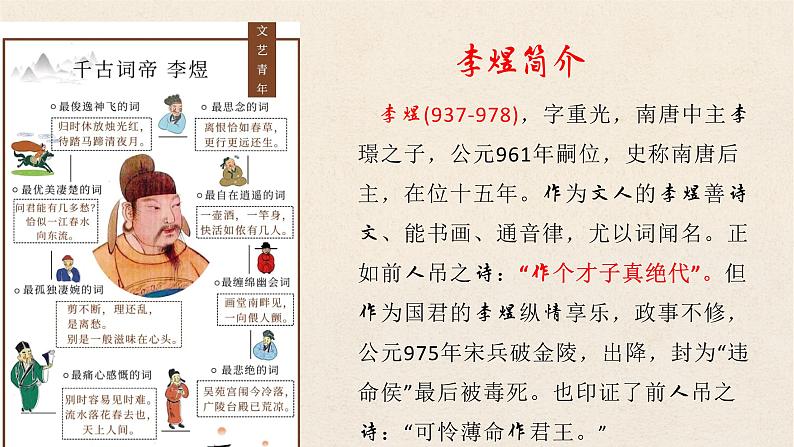 2022—2023学年统编版高中语文必修上册《虞美人》课件第5页