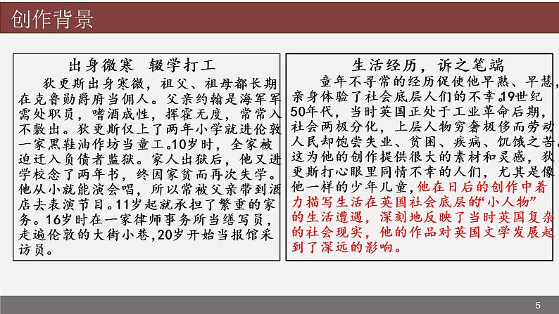 2022-2023学年统编版高中语文选择性必修上册8《大卫·科波菲尔（节选）》课件第5页