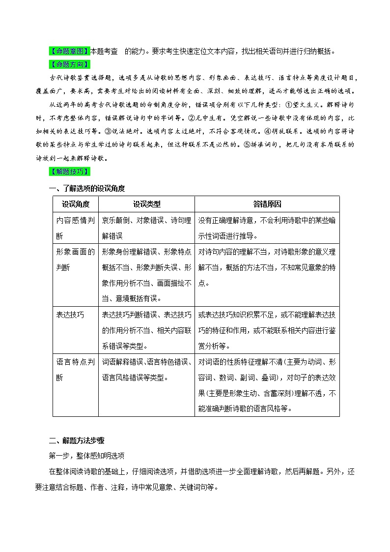 【高考真题解密】高考语文真题题源——专题16《古代诗歌阅读之古代诗歌综合赏析（选择题）》母题解密（全国通用）（原卷卷）第2页