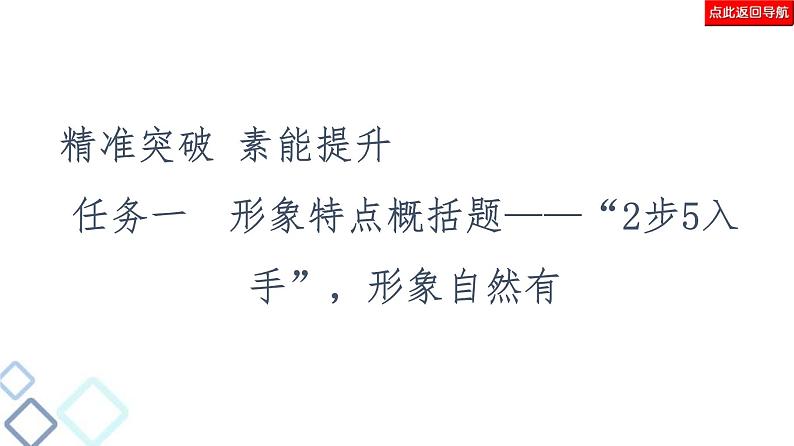 高考语文二轮强化复习任务群3任务1《形象特点概括题——“2步5入手”，形象自然有》课件第5页