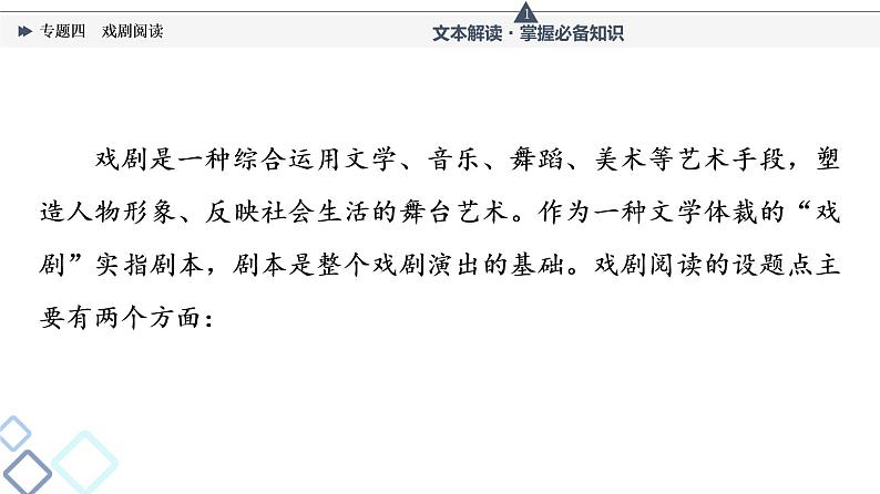 人教版高考语文一轮总复习第2部分专题4戏剧阅读教学课件第2页