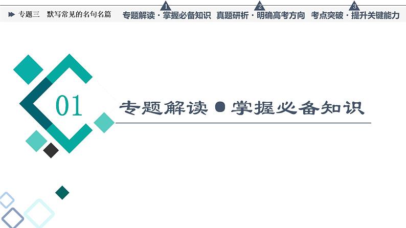 人教版高考语文一轮总复习第3部分专题3默写常见的名句名篇教学课件03