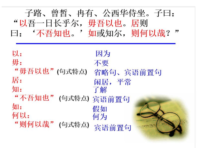 2021-2022学年统编版高中语文必修下册1.1《子路、曾皙、冉有、公西华侍坐》课件第6页