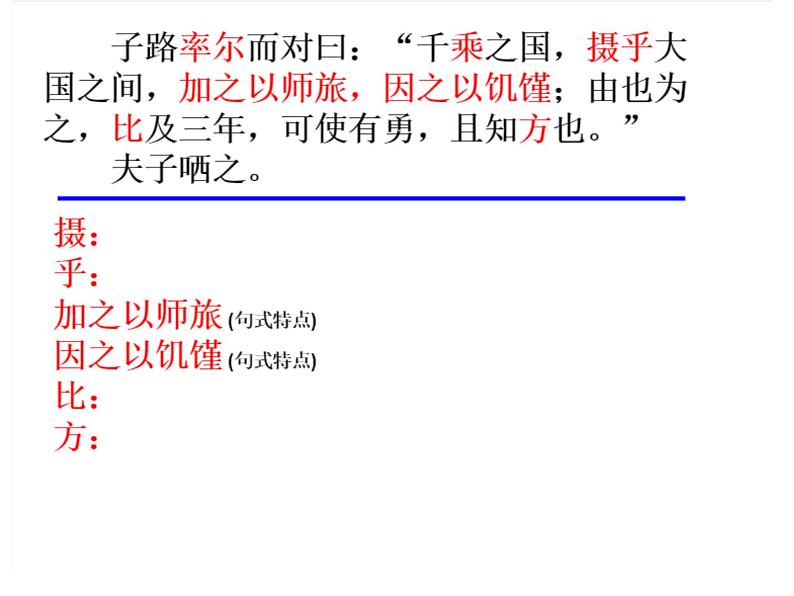 2021-2022学年统编版高中语文必修下册1.1《子路、曾皙、冉有、公西华侍坐》课件第7页