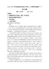 2022-2023学年江苏省盐城市伍佑中学高二上学期学情调研（一）语文试题含解析