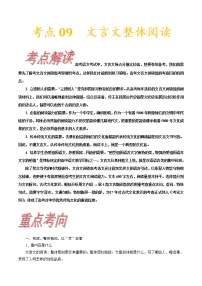 【备战2023高考】语文考点全复习——考点09《文言文阅读整体备考》（含解析）（新高考专用）