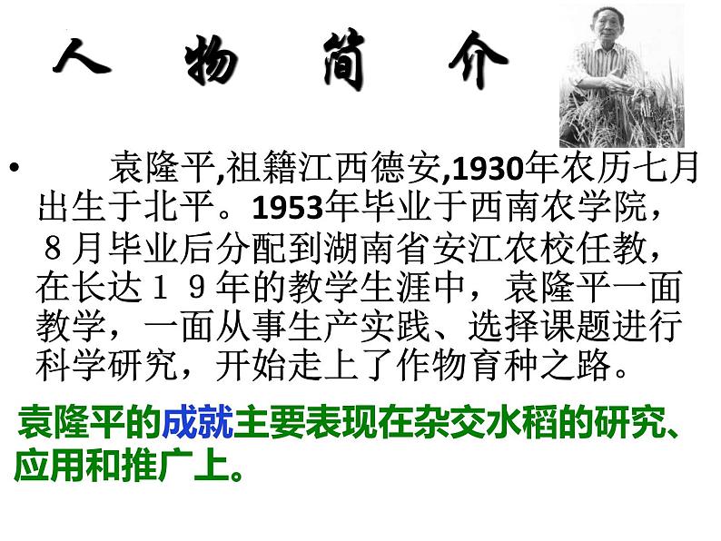 2022—2023学年统编版高中语文必修上册4.1《喜看稻菽千重浪》课件第5页