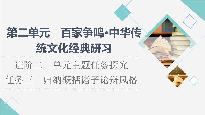 人教统编版高中语文选择性必修上册第2单元进阶2任务3归纳概括诸子论辩风格课件+学案01