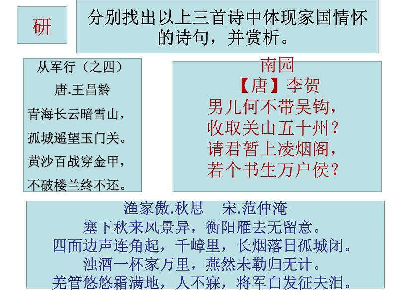 2023届高考专题复习：品边塞诗篇，感家国情怀 课件第6页