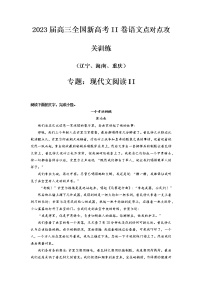 2023届新高考二卷语文点对点攻关训练专题：文学类文本阅读