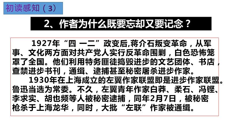2021-2022学年统编版高中语文选择性必修中册.6.2《为了忘却的记念》课件第4页