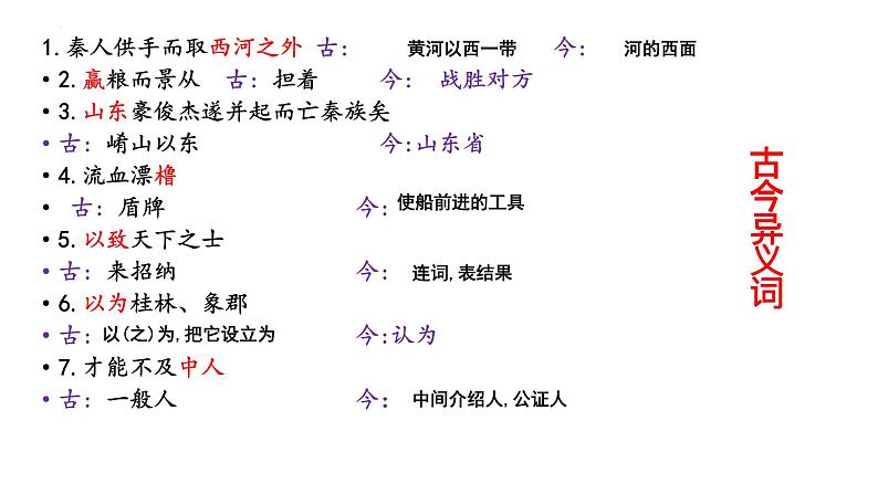 2022-2023学年统编版高中语文选择性必修中册11.1《过秦论》复习课件第3页