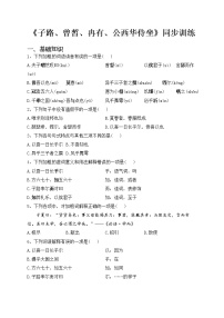 人教统编版必修 下册1.1 子路、曾皙、冉有、公西华侍坐习题