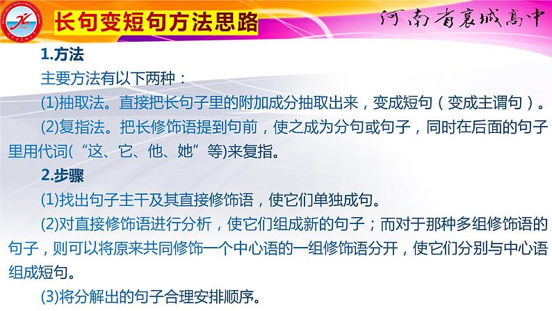 2023届高考语文复习：长短句互换专题复习 课件第5页