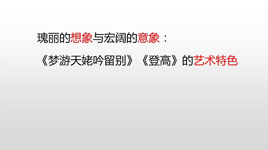 瑰丽的想象与宏阔的意象：《梦游天姥吟留别》《登高》的艺术特色 课件第3页