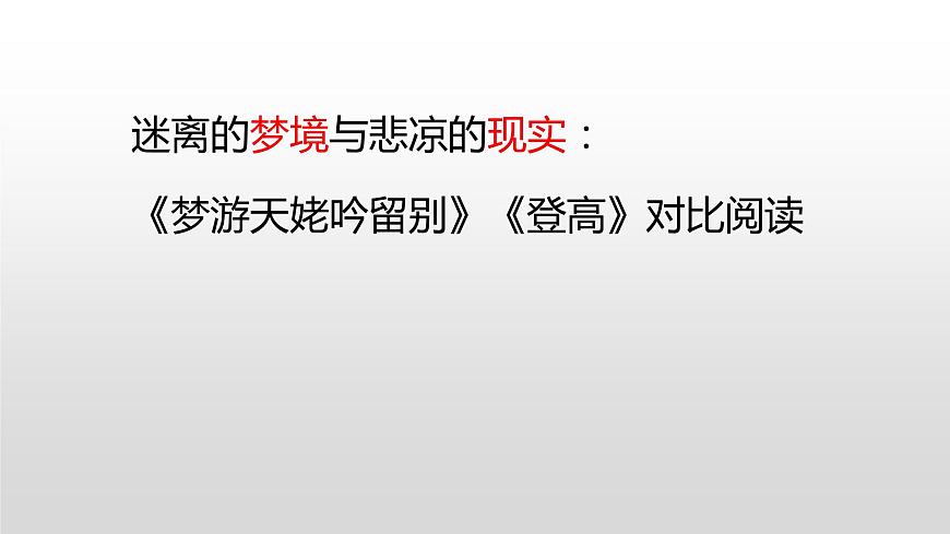 瑰丽的想象与宏阔的意象：《梦游天姥吟留别》《登高》的艺术特色 课件第5页