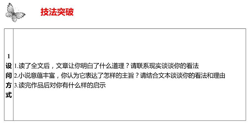 2023届高考一轮复习：探究小说作品意蕴 课件08