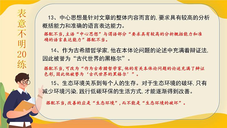 高考语文一轮复习小专题表意不明20练+逻辑混乱20练课件PPT第6页