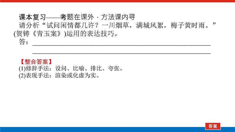 2023高考语文(统考版)二轮复习课件 专题四 学案三 考点四 鉴赏诗歌的表达技巧第4页