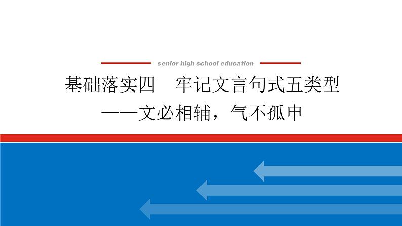 2023年高中语文全复习（新教材）专题三 学案二 基础落实四 牢记文言句式五类型——文必相辅，气不孤申课件PPT01