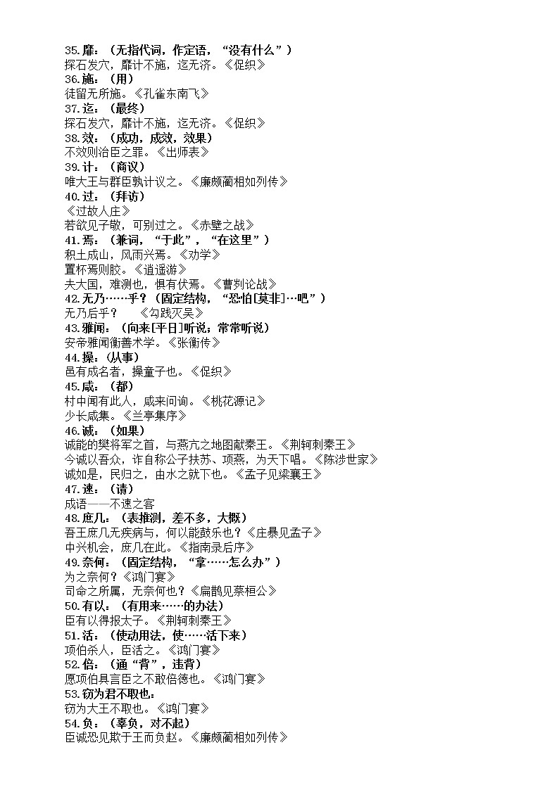 高中语文2023高考文言文全部实词和常考知识点第3页