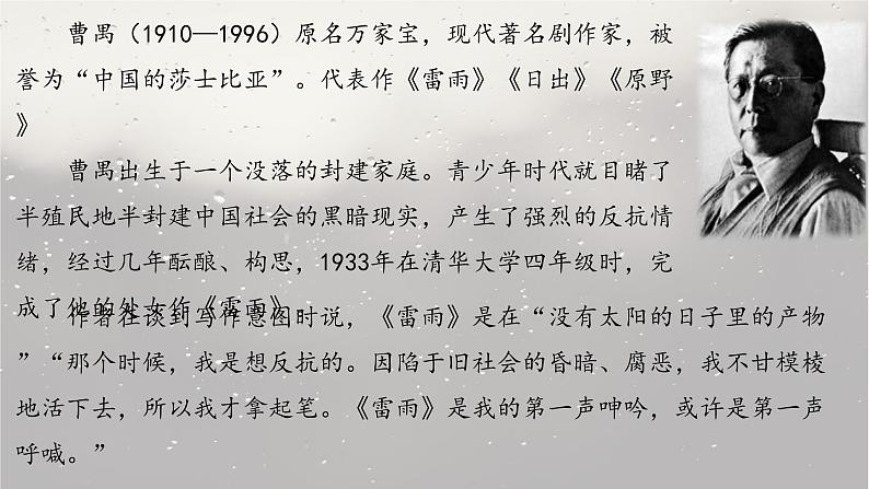 2021-2022学年统编版高中语文必修下册5.《雷雨（节选）》课件第5页