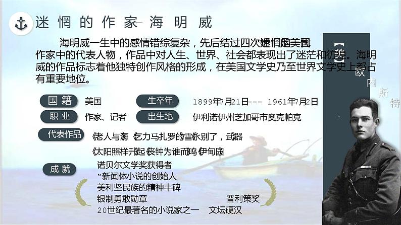 2022-2023学年统编版高中语文选择性必修上册10《老人与海》课件第7页