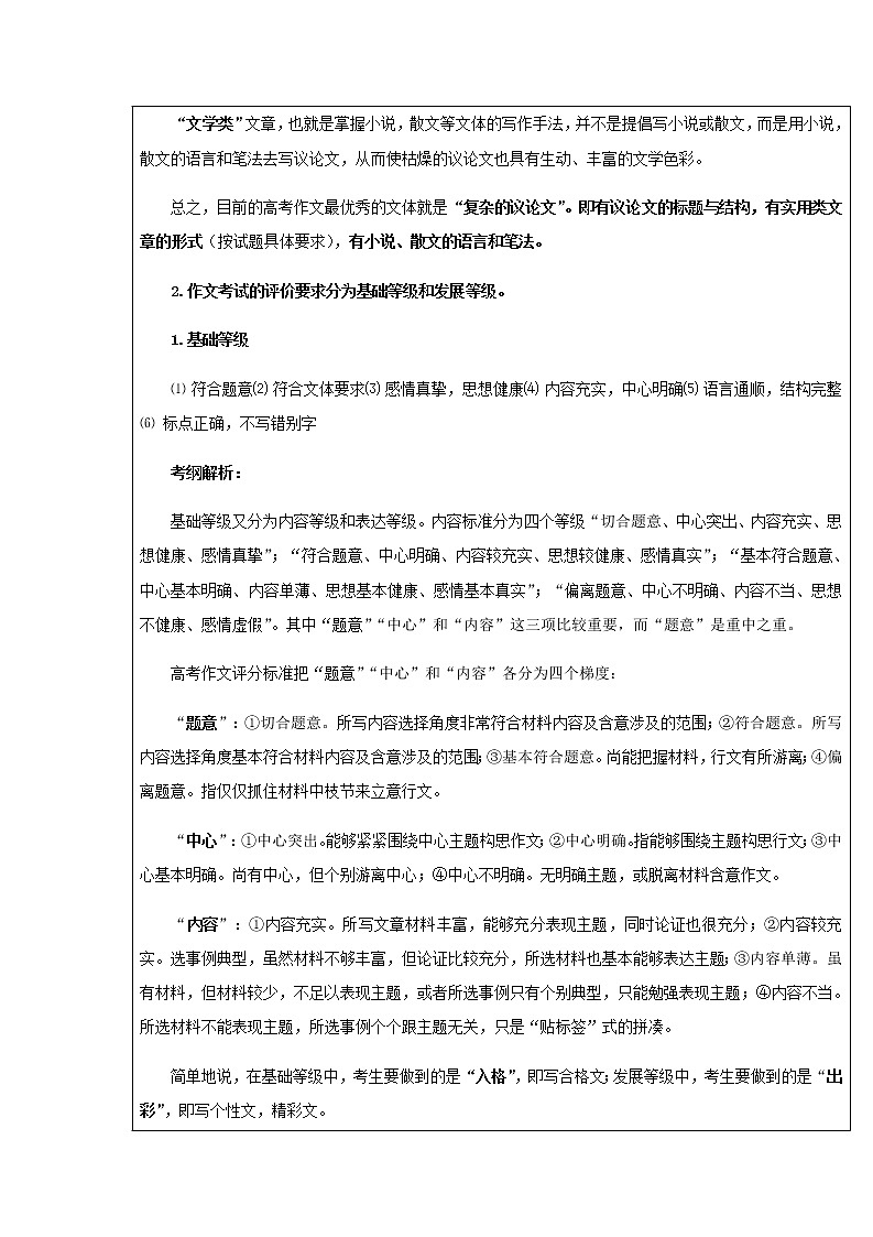 高考语文一轮复习之高考作文专题-- 高考作文考点入门讲义-第2页