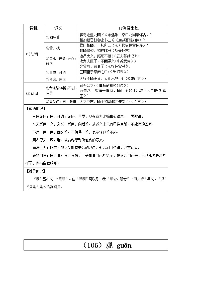 【2023一轮复习】统编教材文言实词盘点（记与练）35：固、顾、观第2页