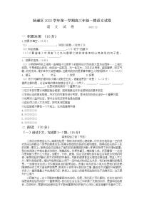 上海市杨浦区2022-2023学年第一学期高三年级一模语文试卷（含答案）