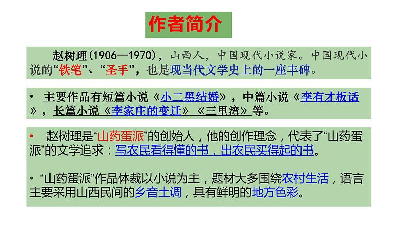 2022-2023学年统编版高中语文选择性必修中册8.2《小二黑结婚(节选)》课件第2页