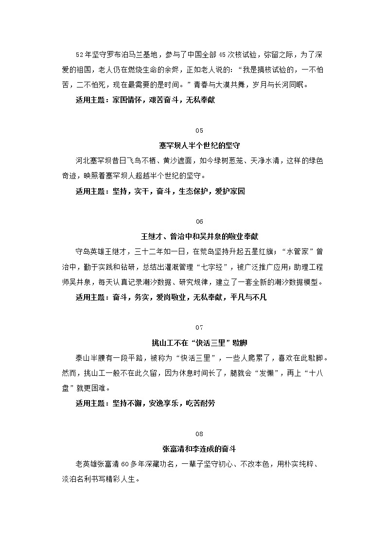 【高分素材】20个经典人物素材+适用主题02