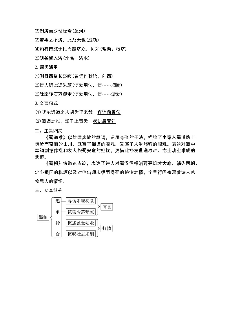 《蜀道难》《蜀相》复习学案02