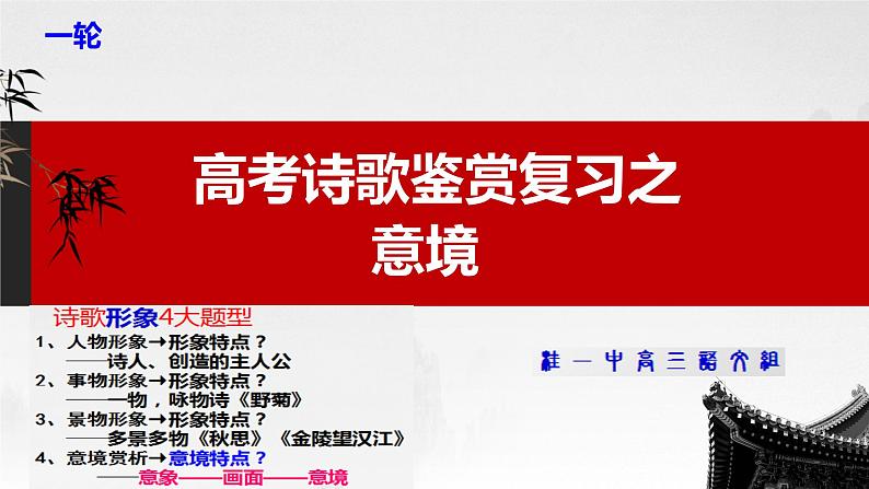 2023届高考语文复习：诗歌鉴赏复习之意境 课件第1页