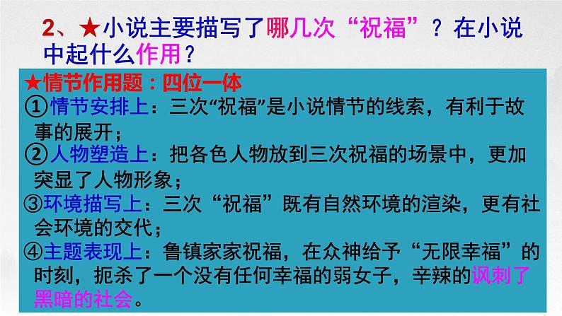 2023届高考一轮小说复习回归课本之《祝福》课件第6页