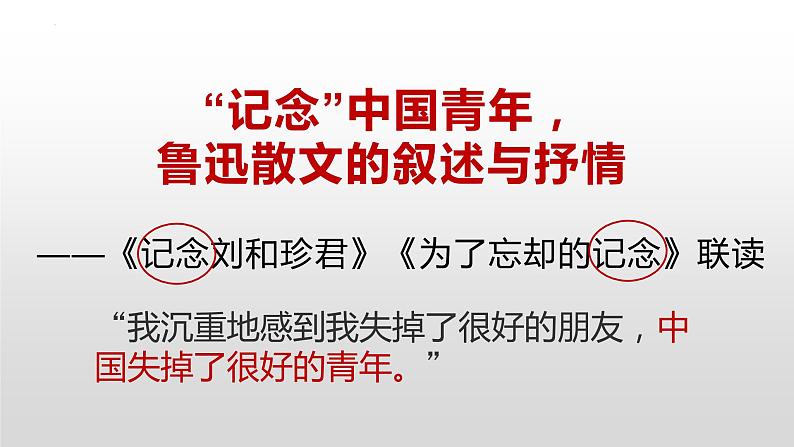 6.1《记念刘和珍君》课件 2022-2023学年统编版高中语文选择性必修中册第4页