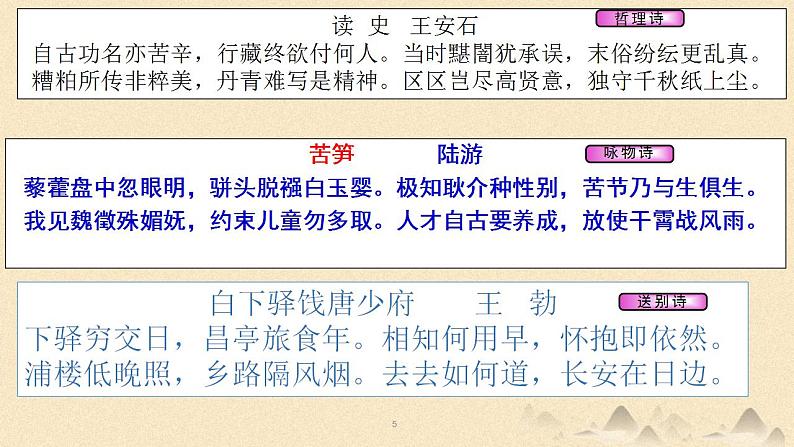 2023届高考语文二轮复习：诗歌鉴赏之送别诗 课件第5页