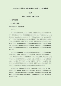 2022-2023学年山东省聊城市一中高一上学期期中语文试题含解析