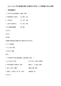 2022-2023学年福建省厦门市集美中学高三上学期期中语文试题含解析